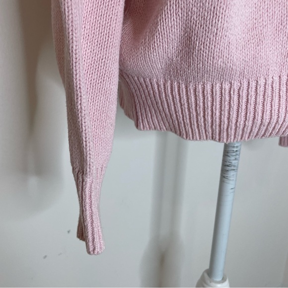 Vintage Parkhurst Duck Sweater Crew neck Twee Embossed L Baby Pink Cottagecore - Picture 4 of 14
